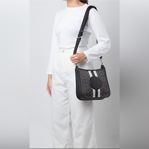 Coach Black and White Signature Crossbody Bag